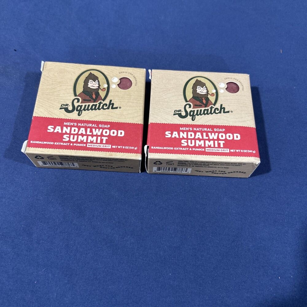 (2 PACK) Dr. Squatch Men's Natural Soap - Sandalwood Summit, 5 oz